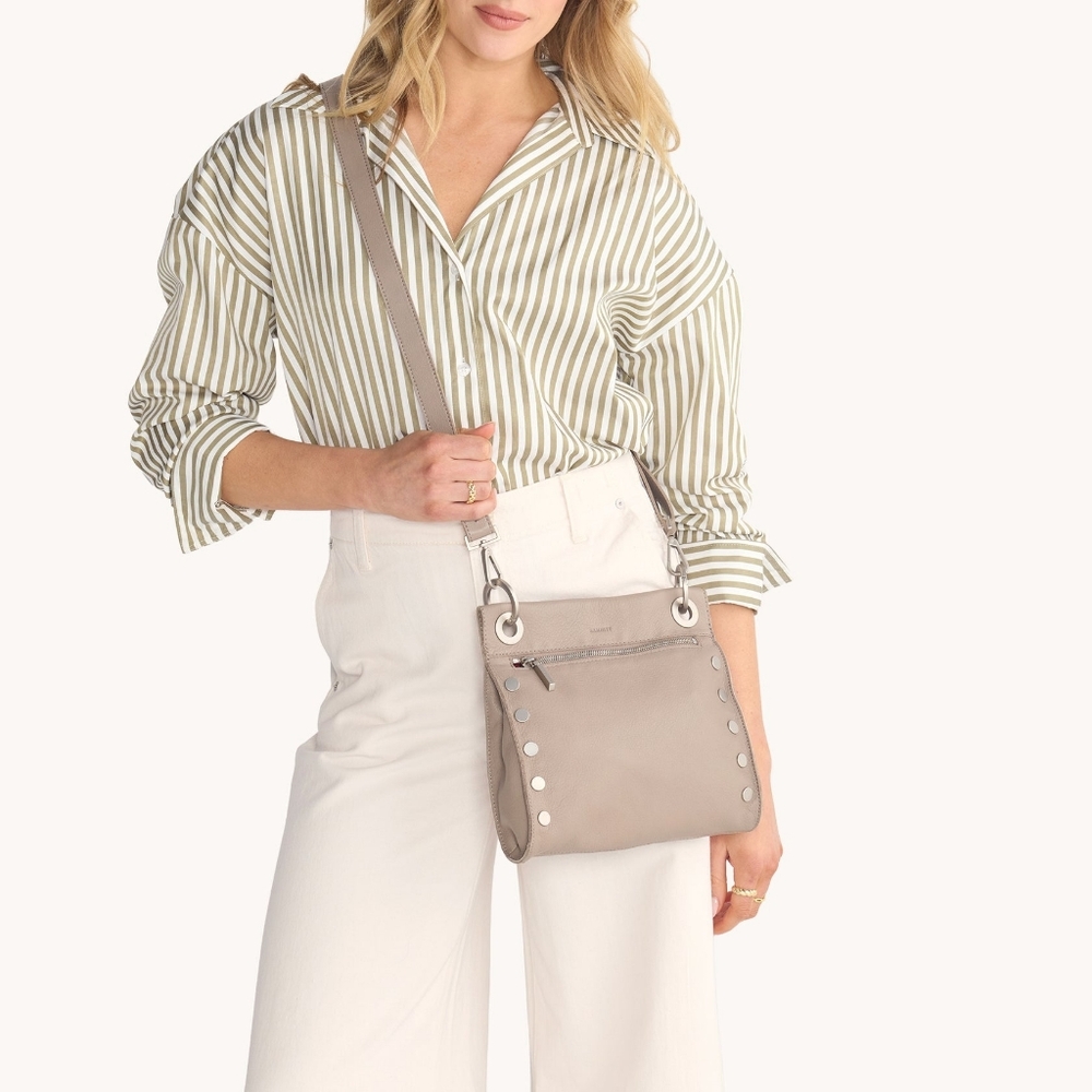 Hammitt Taupe Leather Crossbody with Silver Stud Accents - Picture 6 of 8
